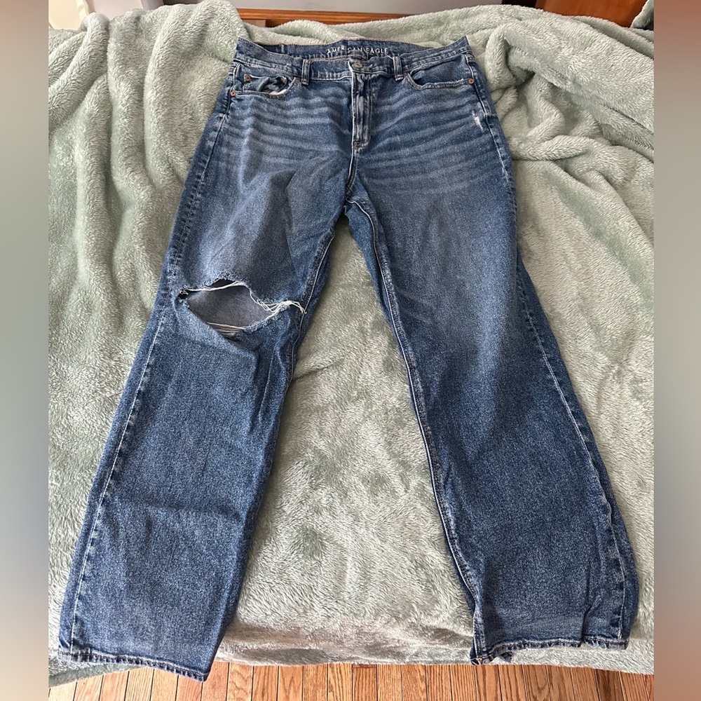 American Eagle Outfitters Dark Blue Ripped Jeans
